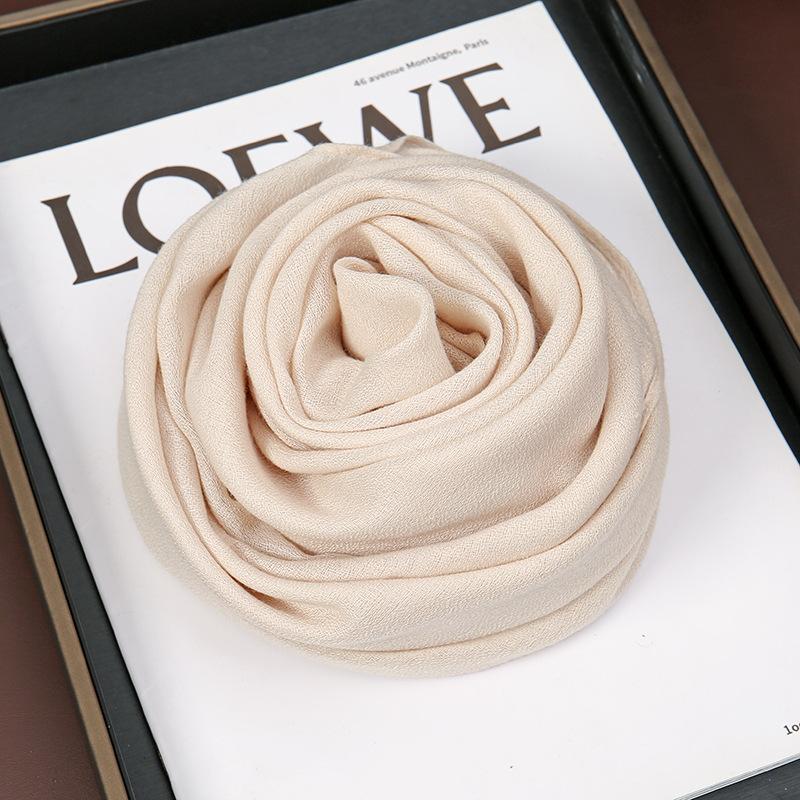 Thin Soft Square Scarves for Women Simplicity Solid Color Cotton Linen Headscarf Muslim Female's Hijabs Bag Accessories