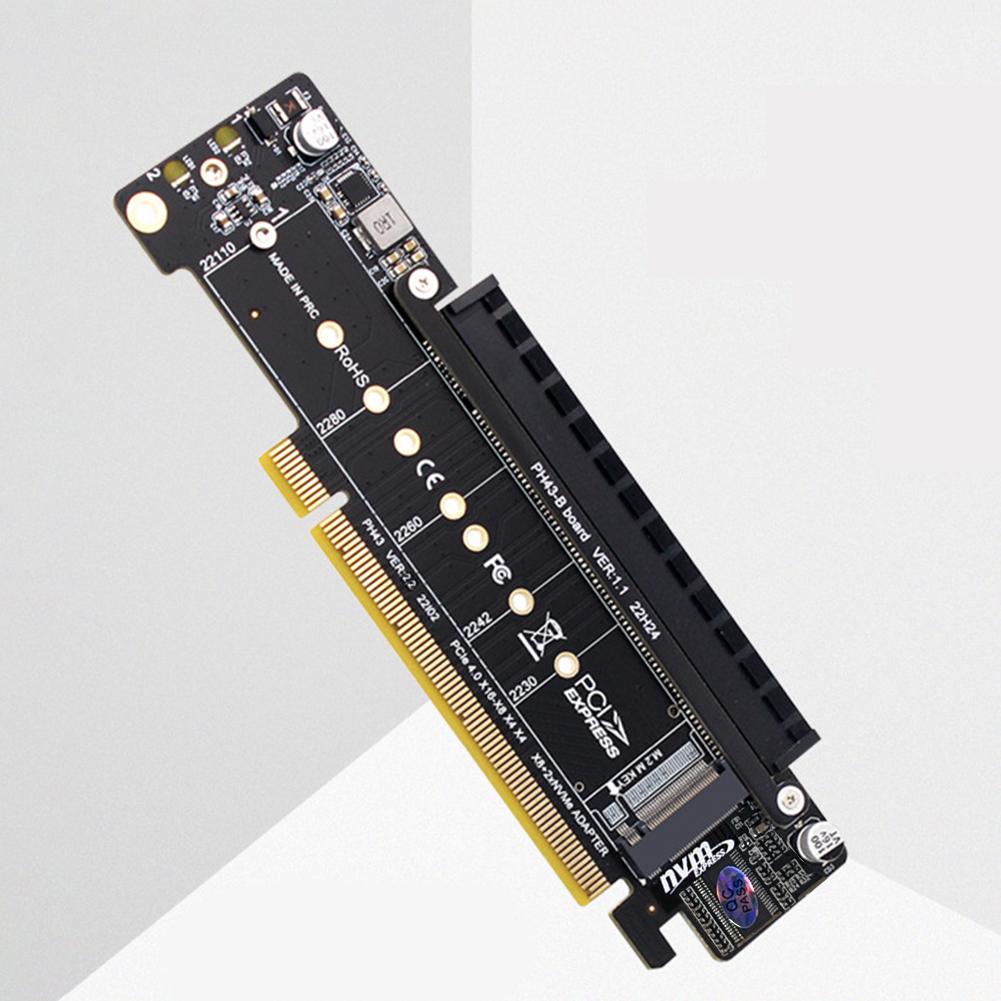 PCIe X16 To X8+X4+X4 M.2 PCIE Adapter M.2 NVMEx2 Input Ports Adapter Card Expansion Card Support 2280/2260/2242/2230 SSD
