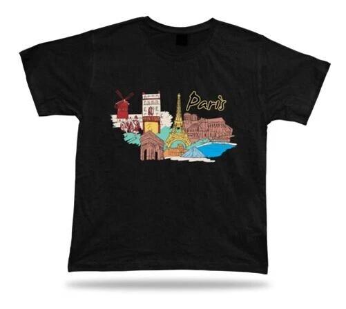 Paris Eiffel Tower Arc De Triompfo Notre-Dame Disneyland Tuileries Garden Tshirt