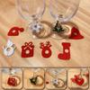 6pcs Wine Glass Charms Christmas Theme Glass Goblet Tags Drink Markers Buckle Design Festival Home Party Decor KTY