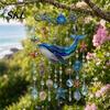 Crystal Bead Hanging Ornament Ocean Animal Acrylic Window Hanging, Stained Glass Style Sea Turtle Whale Dolphin Suncatcher Waterproof Wind Chime with
