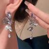 Super Flash Smart Butterfly Earrings, High-End Light Luxury Niche Earrings, Hollow Design Earrings, Super Fairy Tassel Earrings.