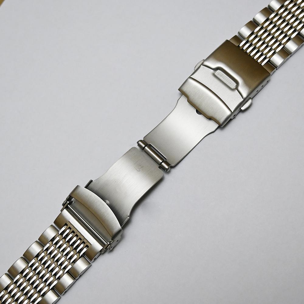 20 mm 22 mm 24 mm klockband i rostfritt stål Metallarmband klockband Dykspänneband Silver Svart för H