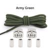 1 Paar Ronde Elastische Veters Sneakers Lock Schoenveters Zonder Strikken Metalen Gesp Veters Kinderen Volwassenen Geen Strik Schoenveters Schoenen Accessoires