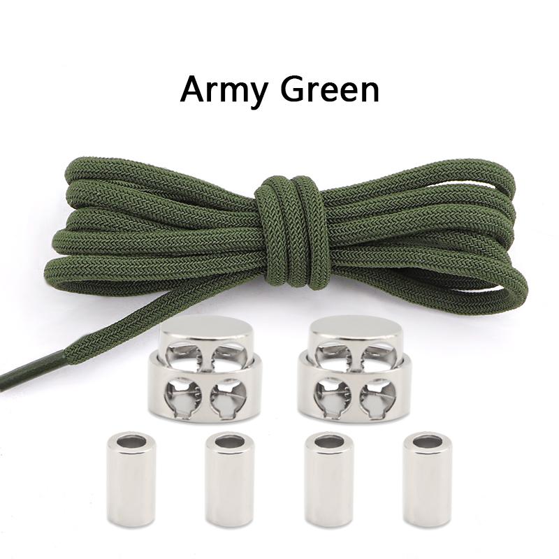 1 Paar Ronde Elastische Veters Sneakers Lock Schoenveters Zonder Strikken Metalen Gesp Veters Kinderen Volwassenen Geen Strik Schoenveters Schoenen Accessoires