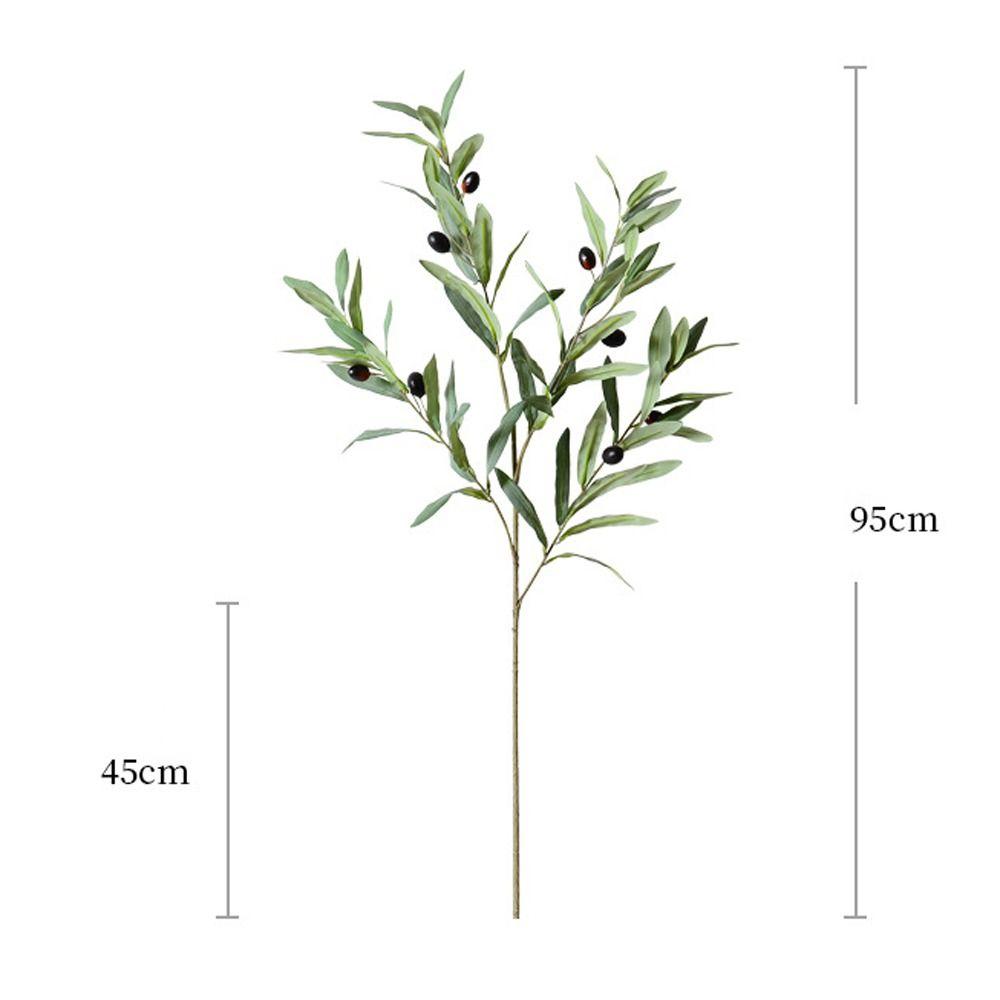 Flower Arrangement 4 Fork Artificial Olive Branch 95cm Plastic Fake Olive Tree Handmade Elegant Fake Plant Outdoor Garden Decor