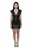 Echt Handgemacht Lässig Leder Lammleder Weich Schwarz Kleid Party Damen Stilvoll