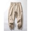 Trendy Retro Puur Katoen Joggingbroek Herfst Rechte Cargo Broek