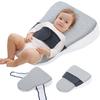 Anti Roll Newborn Baby Wedge Pillow for 0-12M Infant 15 Degree Incline Angle for Acid Reflux Vomiting Relief Support Wedge Pillow Baby Nursing Pillow