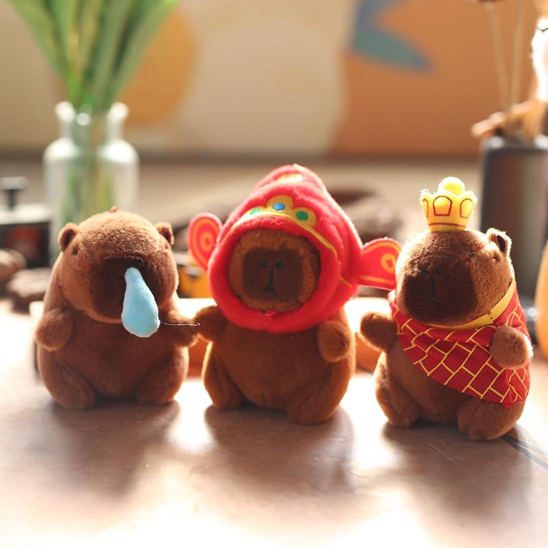 Capybara Plush Keychain Super Soft Pp Cotton Stuffed Toy Bag Clip For Kids Girls Teens Travel Decor