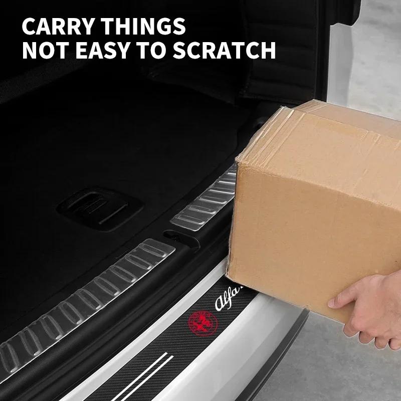 Carbon Fiber Car Styling Door Trunk Threshold Protector Sticker For Alfa Romeo Sportiva 156 Stelvio Giulia Giulietta 147 GT