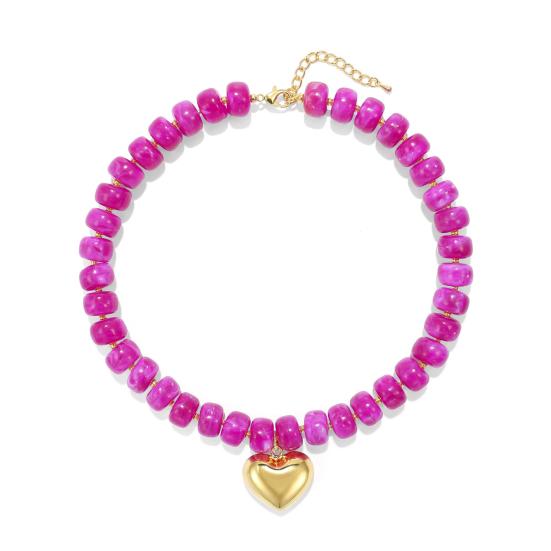 Collana girocollo con perline colorate spesse Collana con perline in resina Collana Boho per le vacanze per donna Gioielli per l'uso quotidiano e la vacanza estiva al mare