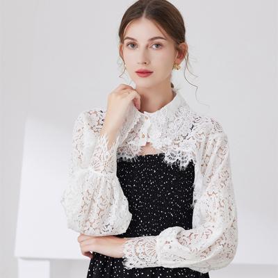 Spring And Autumn Fashion Shawl Jacket With Sundress, Versatile Short Shawl-Style Lace Shirt