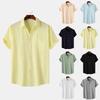 Summer Men's Comfortable Breathable Solid Color Short-Sleeved Casual Men's Short-Sleeved Shirt
