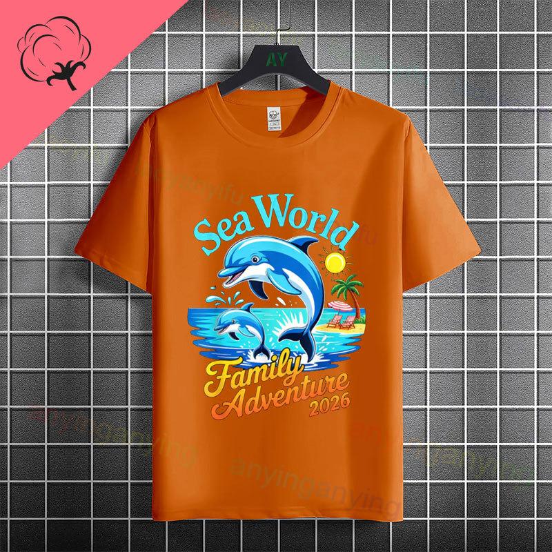 Unisex Unisexs Family Vacation 2026 Graphic Tshirt With Retro Sunset Palm Tree Desgin Pure Cotton Short Sleeve Casual Tshirt