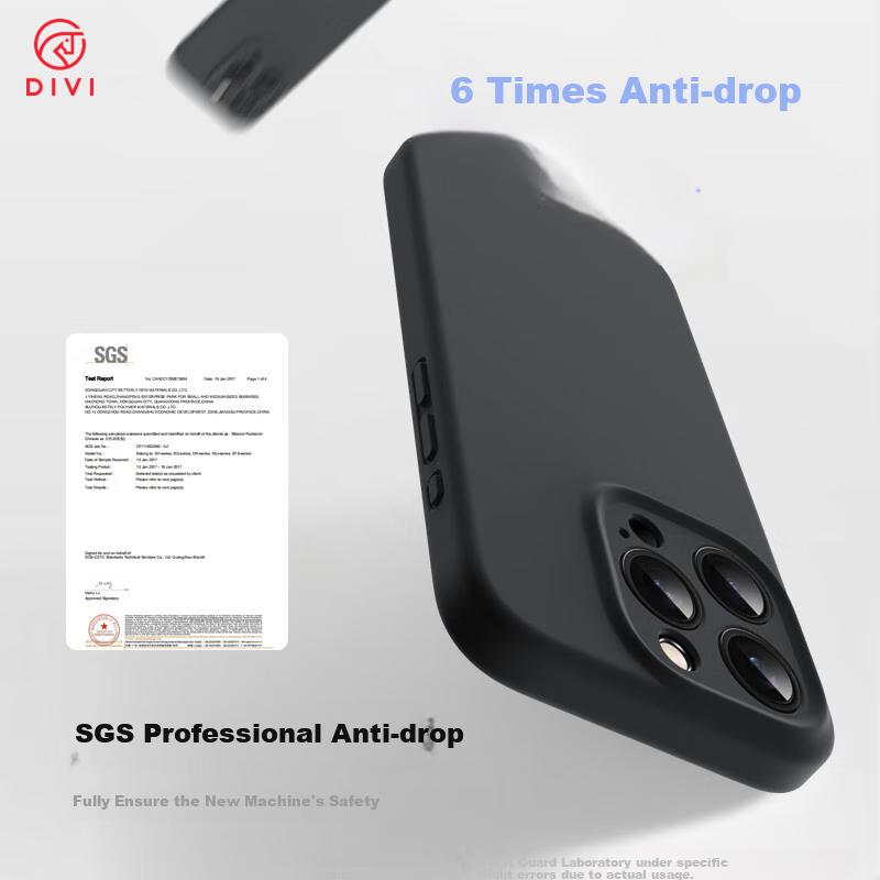 DIVI Official Version True LiquidIPhone 14 Pro Case, Liquid Silicone Skin-Friendly Full Camera Protection Shockproof Cover, Gray