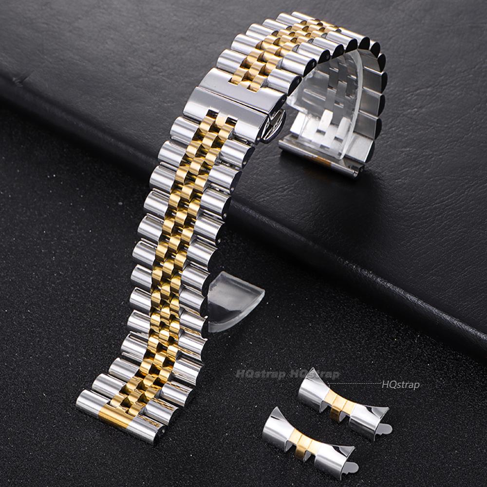 Massief Roestvrij Staal Horlogeband voor Rolex Platte Gebogen Eindband 12 13 14 16mm 17mm 18mm 19mm 20mm 21mm 22mm Heren Dames Armband