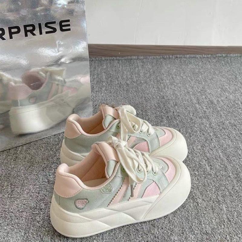 Round head platform casual bread shoes women's new summer thin breathable versatile with skirt white shoes board shoes