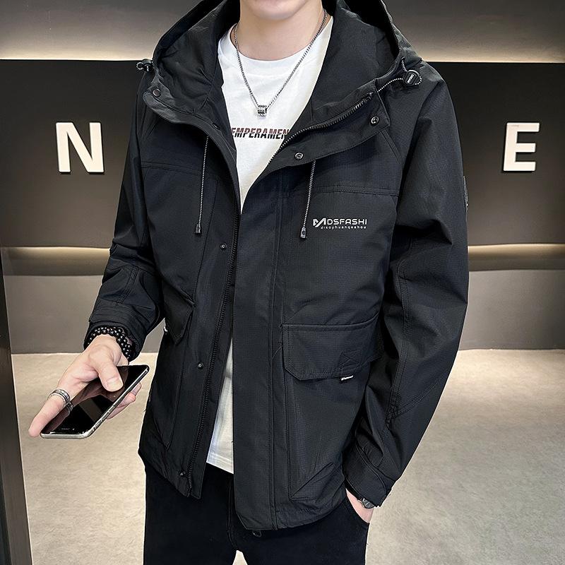 Autumn New Hooded Jacket Men's Loose Spring and Autumn Windproof Jacket Popular Coat