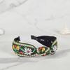 Green Floral Jacquard Hairband - Knotted Yellow-Green