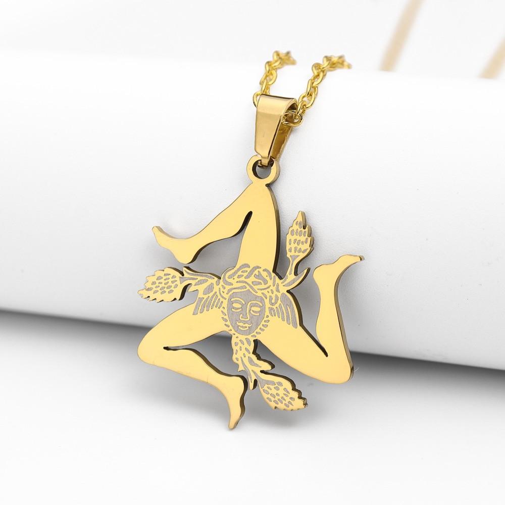 Italy Sicily City Pendant Necklace Couple Style Pendant Accessories