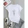 Faith Cross T-shirt Religion Design Print Women Aesthetic Clothes Devout Believer Tops Summer Tee Shirt