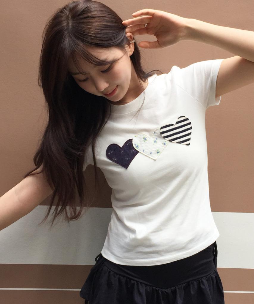 Loginaenloji Heart Patch Cotton T-Shirt White (New)
