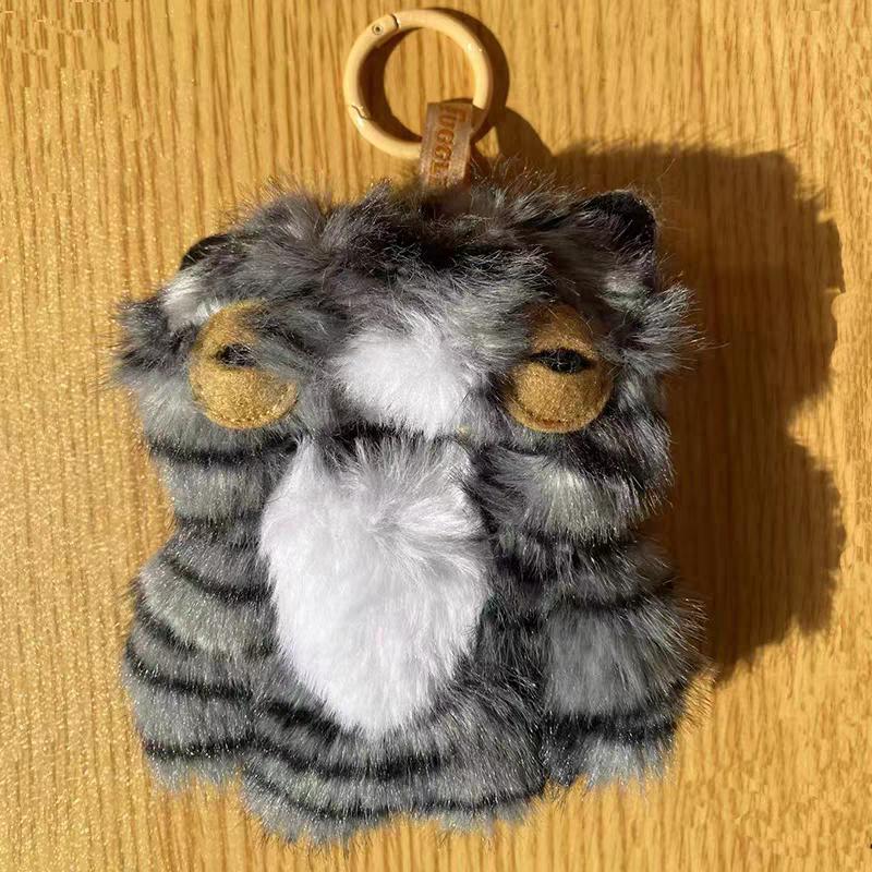 Gatos Callejeros Monstruo Feo Divertido Lindo Llavero de Peluche de 15 cm Juguetes Coleccionables Colgante para Mochila Decoración