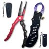 Fishing Gear Fish Grip Set Pliers Lock Rust Resistant Lightweight Aluminum Equipment 2 Pieces (Red Black)