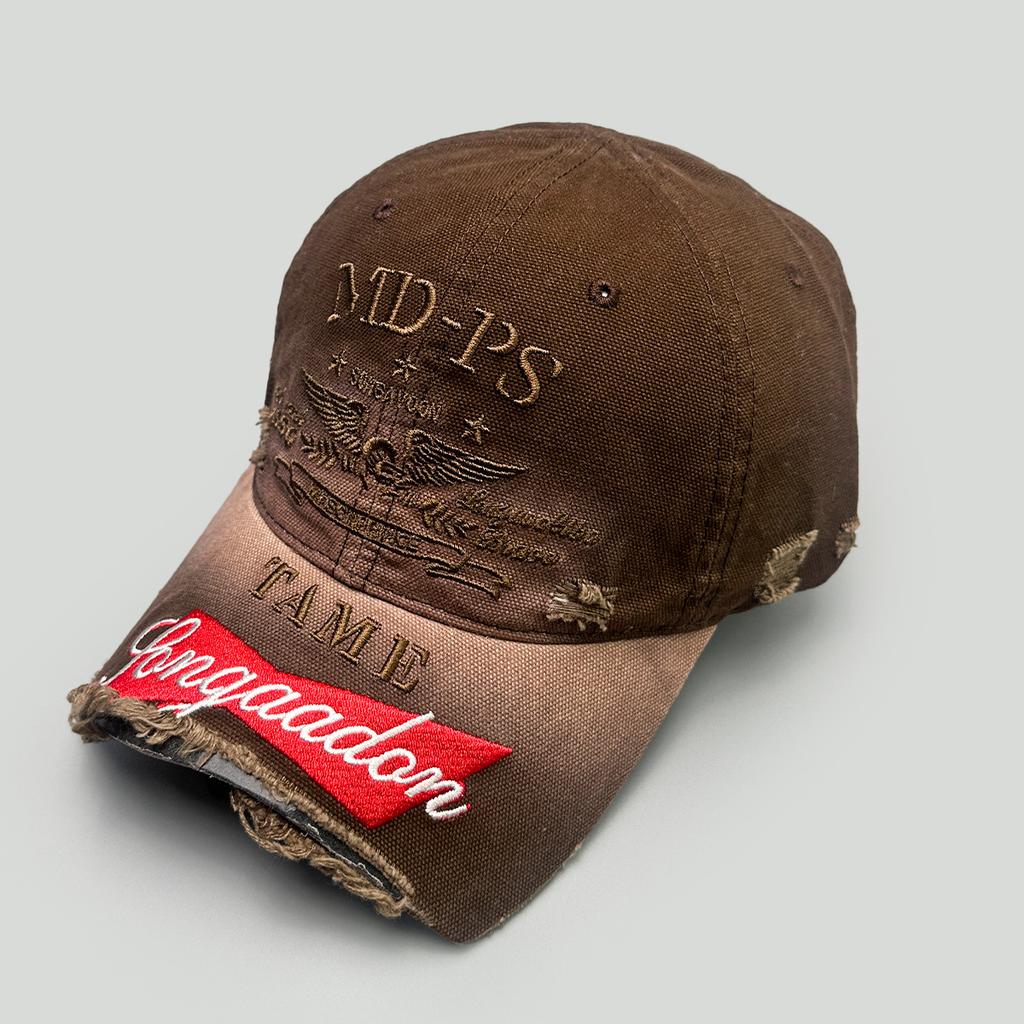 Spring And Summer American Niche Embroidered Alphabet Baseball Caps Men And Women Sunshade Holes Wind Broken Brim Personalized Peaked Cap