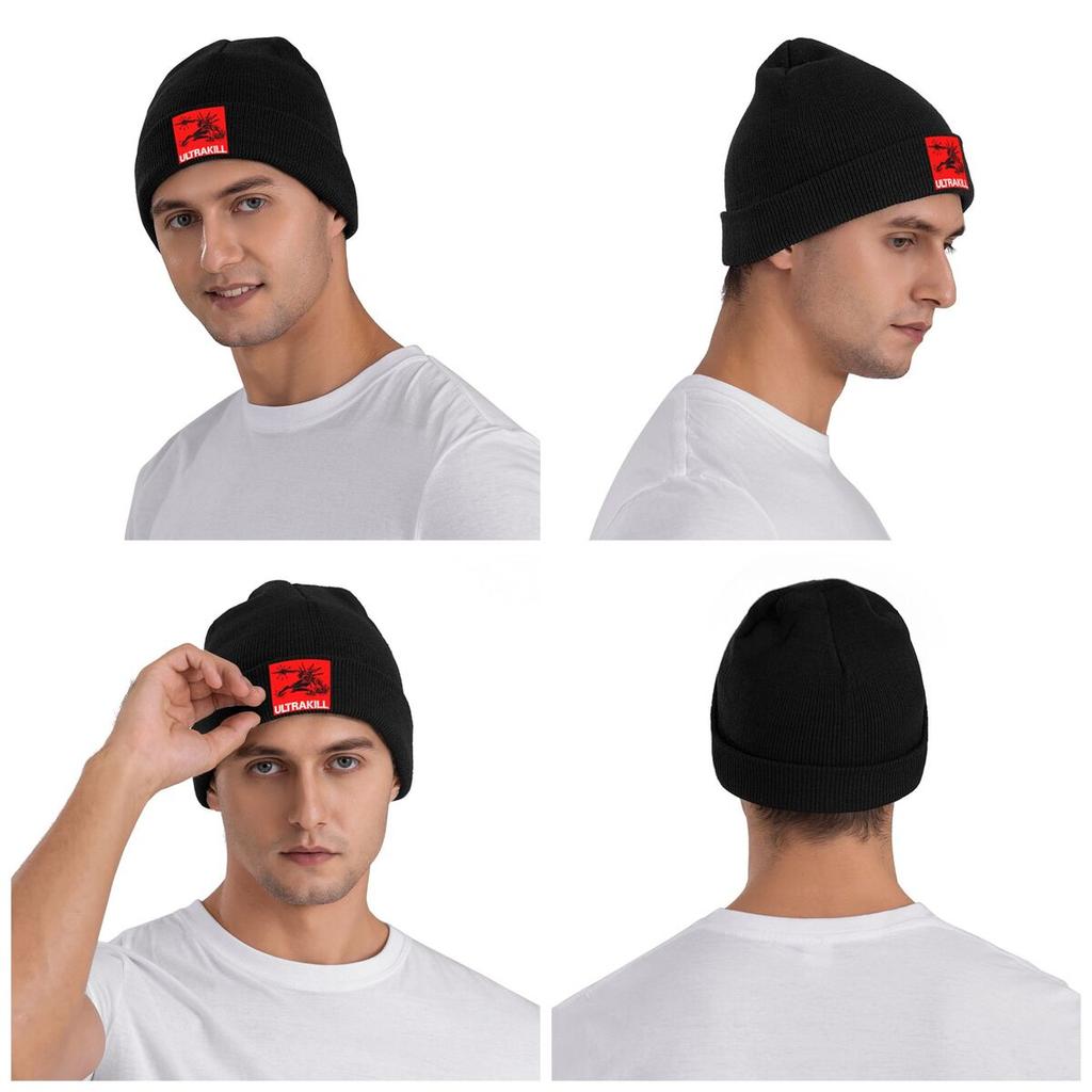 Ultrakill Video Game Accessories Warm Knitted Cap Winter Knit Bonnet Hat Skullies Beanies Hip Hop Caps for Unisex
