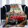 1Pz Coperta con motivo Highway 66, leggera per tutte le stagioni, per casa, ufficio, pisolino all'aperto, coperta multifunzionale