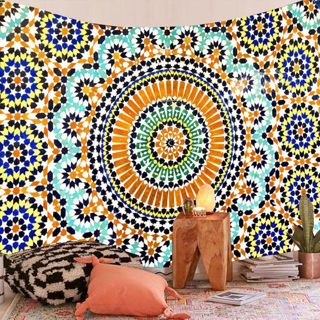 Indiase Mandala Tapijt Muur Opknoping Kleurrijke Boho Home Decor Strand Gooi Tapijt Deken Kamer Decor Esthetische Boheemse Wandtapijten