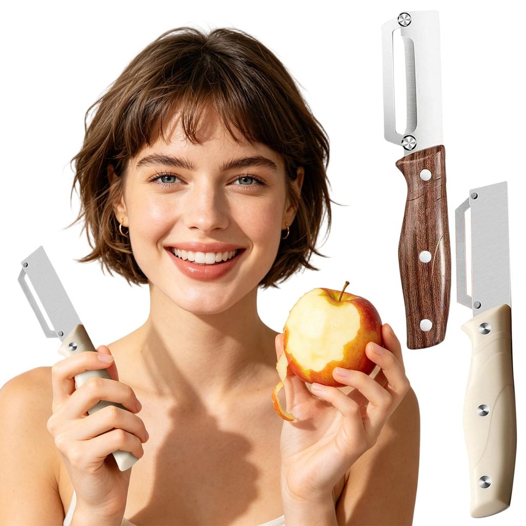 Edelstahl-Gemüseschäler - Multifunktionales Küchenwerkzeug zum Schälen und Schneiden von Zwiebeln, Karotten, Kartoffeln, Ergonomisches Leichtgewicht-Design