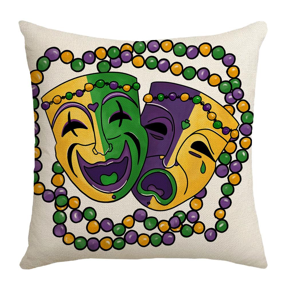 Mask Carnival Pillow Cover Digital Printing Living Room Bedroom Sofa Cushion Cushion Cover