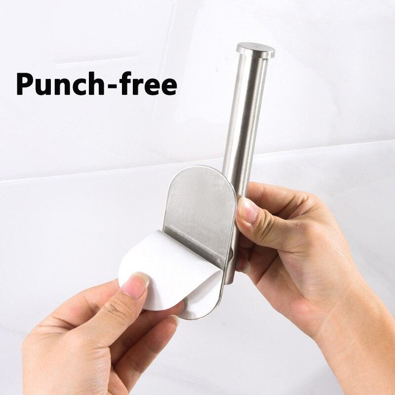 Wall Mounted Toilet Paper Holder Stainless Steel Tissue Rack Kitchen Roll Paper Holder Bathroom Towel Hanger Hanging Organizer