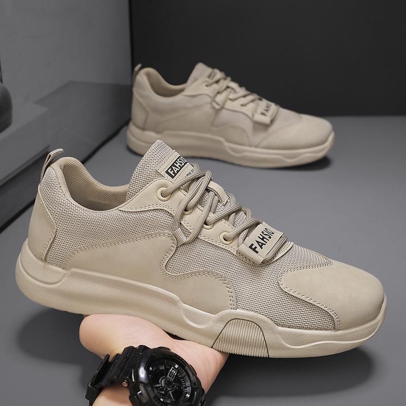 Fashion Men's Shoes Summer New Mesh Breathable Work Shoes Men's Korean Anti Slip Lace Up Sports Casual Board Shoes Zapatillas Hombre