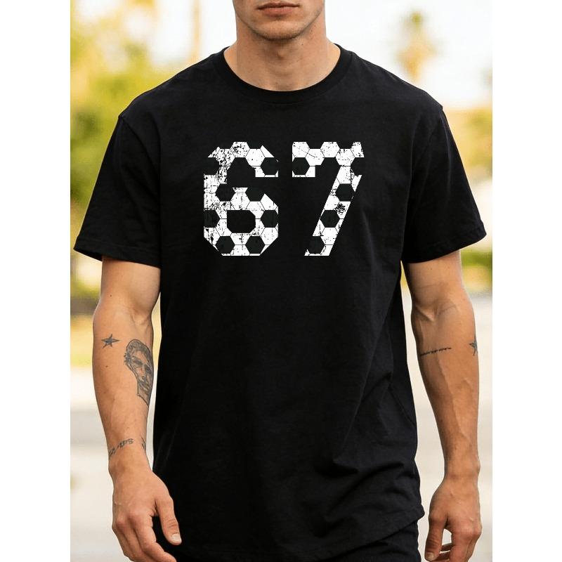 Europäische Größen Herren Vintage Fußballtrikot T-Shirt - Retro Fußballhemd , Lockerer Schnitt Rundhalsausschnitt Kurzarm Geeignet für das Training