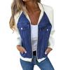 Lässige Langarm-Jeansjacke mit Spleißeffekt für Damen