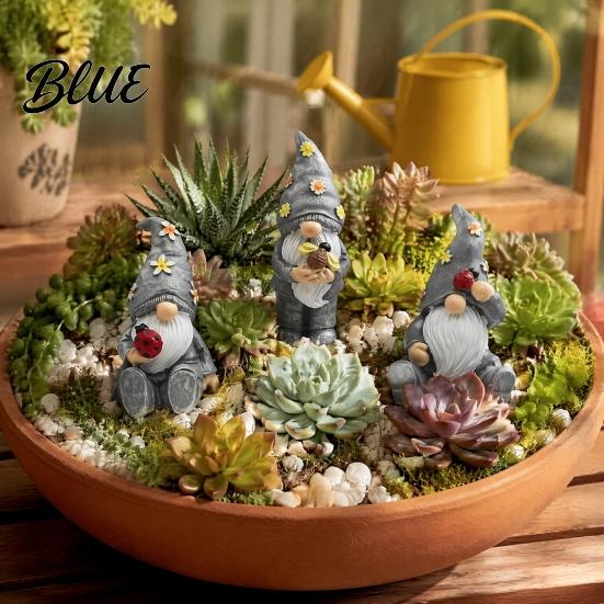 Weather Resistant Outdoor Decor Halloween Garden Gnome Figurine Vintage Flower Mushroom Elf Dwarf Statue Pastoral Figurines for Patio Yard,