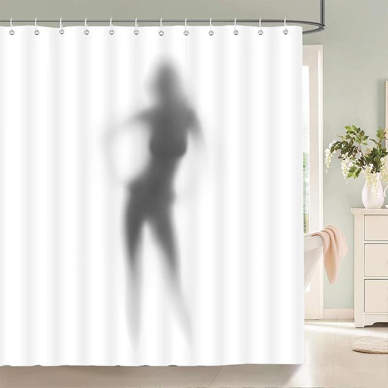 Waterproof Women Shadow Shower Curtain Sexy Girl Portrait High Quality Bathroom Curtains for Home Decorations with Hooks