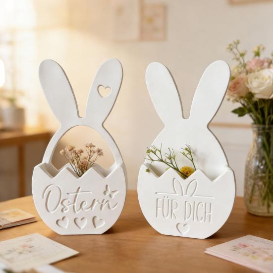 Silikone Påskehare Form Fleksibel Blomsterkurv Støbeform til Epoxy Gips Voks DIY 3D Påskepynt og Håndværk Gave