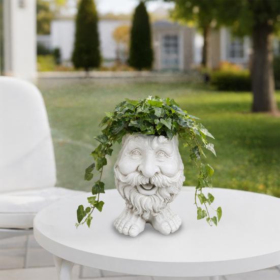 Face Flower Pot, Head Planter Pot, Funny Shape Face Planter Statue, Cute Resin Planter for Indoor Outdoor Plants Garden Decorations