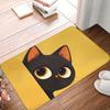 Cute Peeking Black Cats Fashionable Style Door Mat Machine Washable for Bathroom Bedroom Living Room Entrance