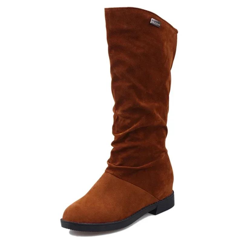 Fashion Snow Boots Women Winter Shoes Casual Woman High Boots Black Red Soft Comfortable Female Footwear Solid Suede Women Long Botas