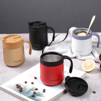 Cană de cafea izolată din oțel inoxidabil cu mâner pentru bărbați și femei