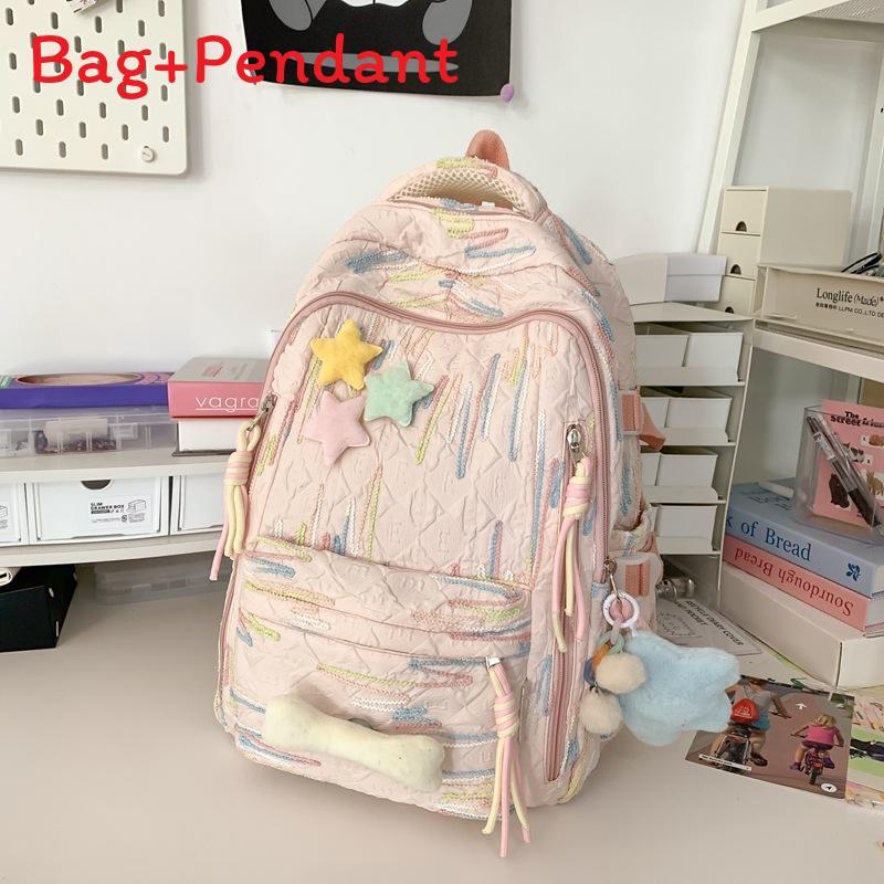 Sac à dos pour fille Sac d'école en matériau nylon pour élèves du collège
