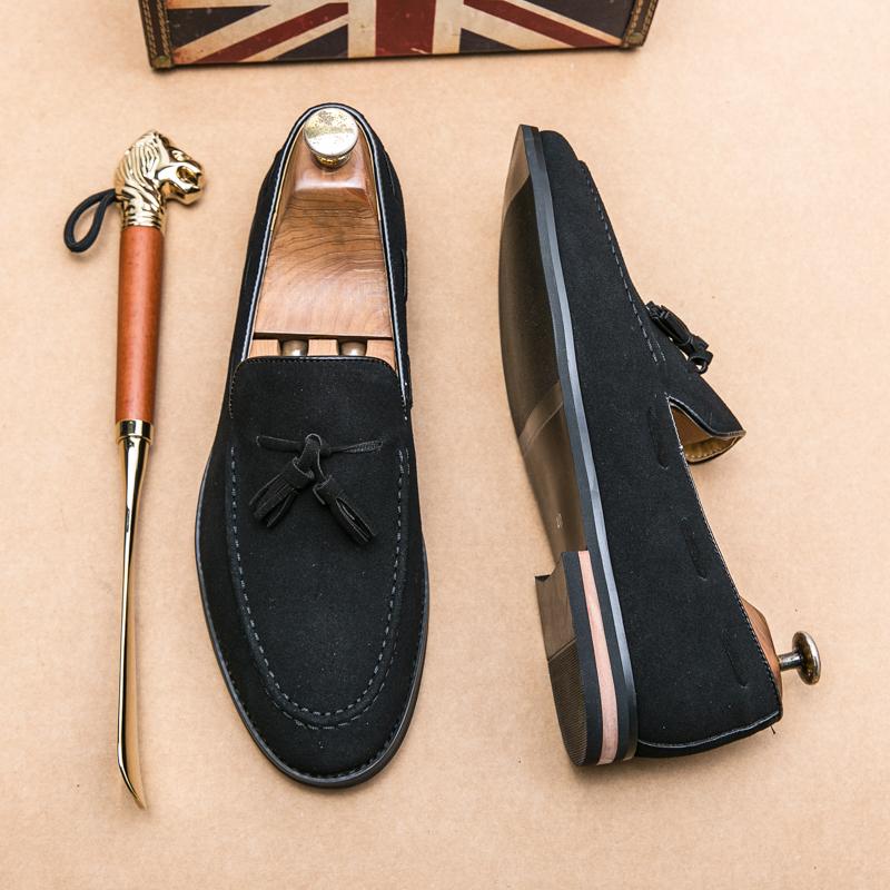 Fashion New Men Tassel Shoes PU Anti Velvet Cotton Casual Office Business Versatile Formal Shoes Banquet Party Shoes Size 38-48 Men Shoe
