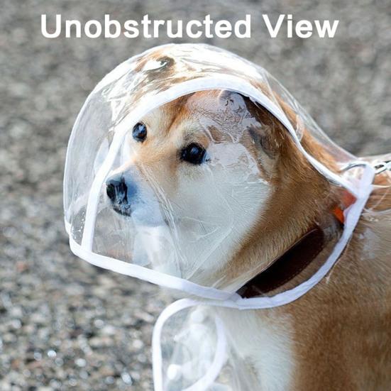 Pet Dog Transparent Raincoat Hooded Waterproof Jacket Fashionable Lightweight Pet Coat Small Medium Dogs Cats Rain Poncho