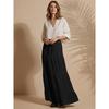 Women's Summer Ruffle Hem PolyBlend Maxi Skirt | High Waist Long Skirt's | Plain A-Line Flowy Skirt for All Occasions | Elegant Boho Style